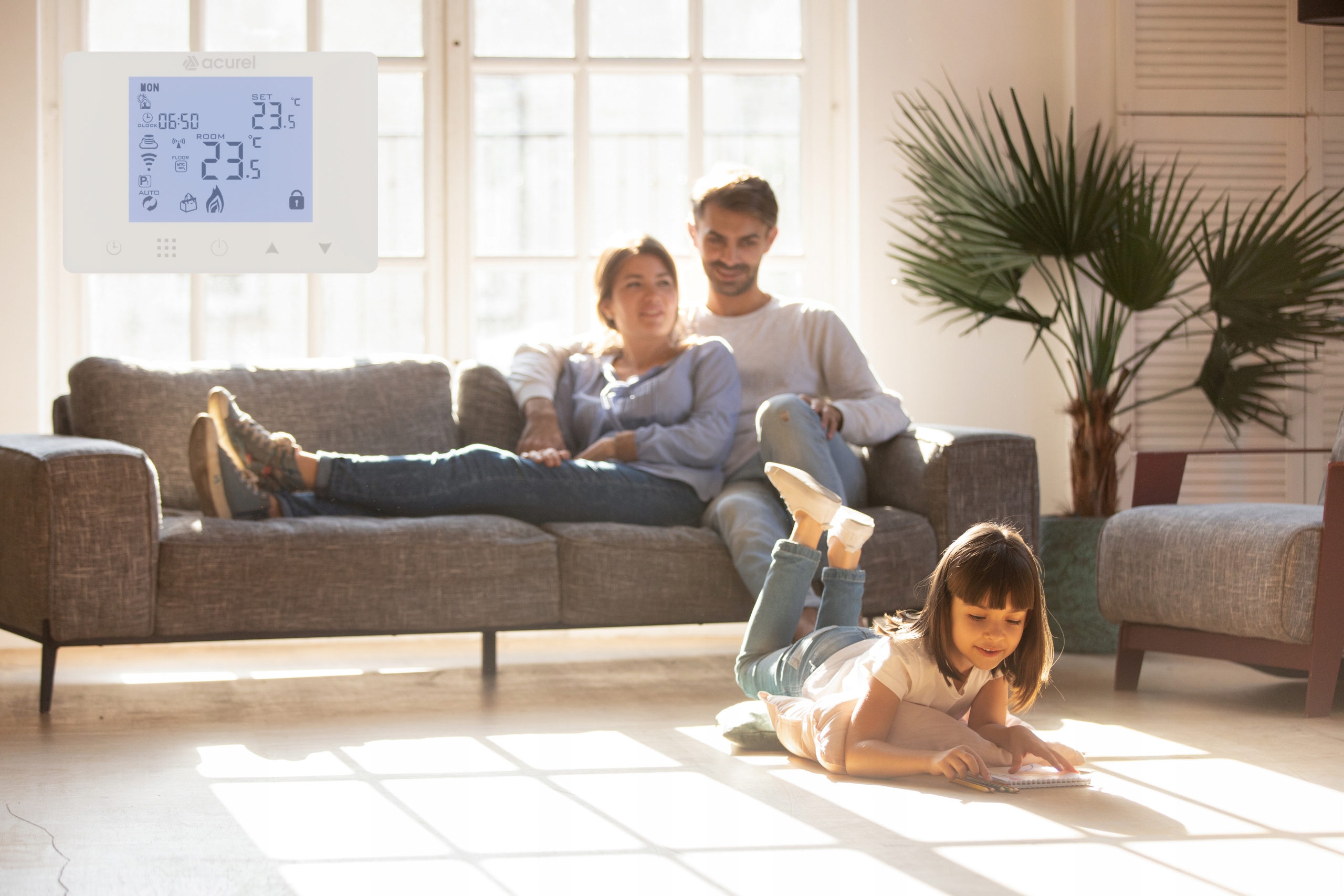 TERMOSTAT BEZPRZEWODOWY REGULATOR POKOJOWY WIFI Sposób montażu Wiszące