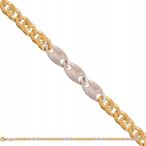 Řetízek ze zlata 585, fantazijní vazba s bílým zlatem, efektní, módní, r55