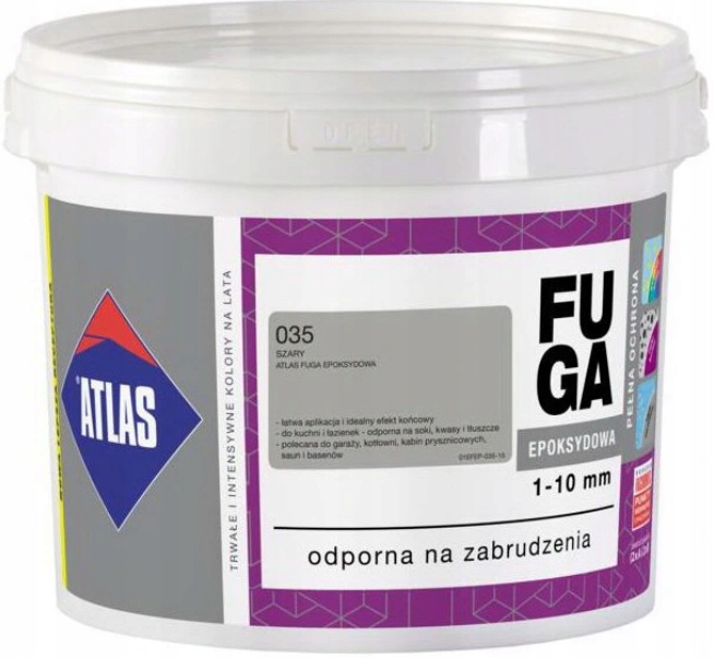 ATLAS FUGA ŻYWICZNA EPOKSYDOWA SZARA 035 2KG Stan opakowania oryginalne