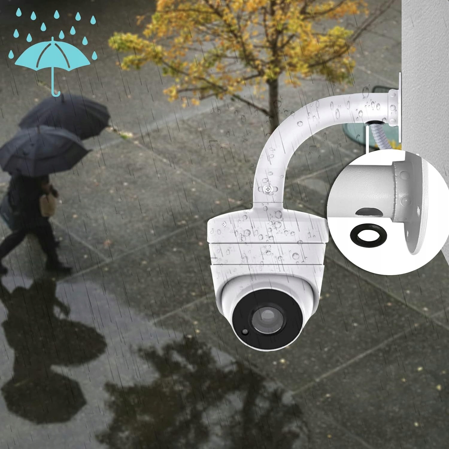 UCHWYT ŚCIENNY DO KAMERY MONTAŻ KAMERY KOPUŁKOWEJ UNIWERSALNYCH UCHWYTÓW Kod producenta 6TL0410WH11