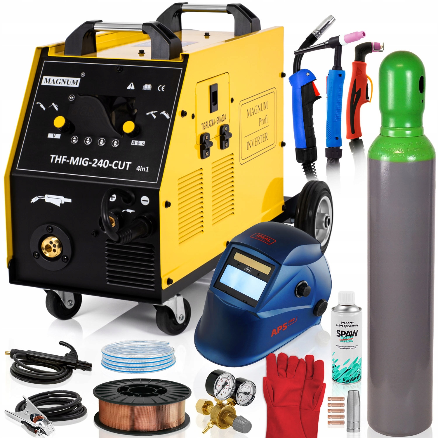 Spawarka Mig Mag Magnum Przecinarka plazmowa Tig DC Hf 4w1 Synergia 200A