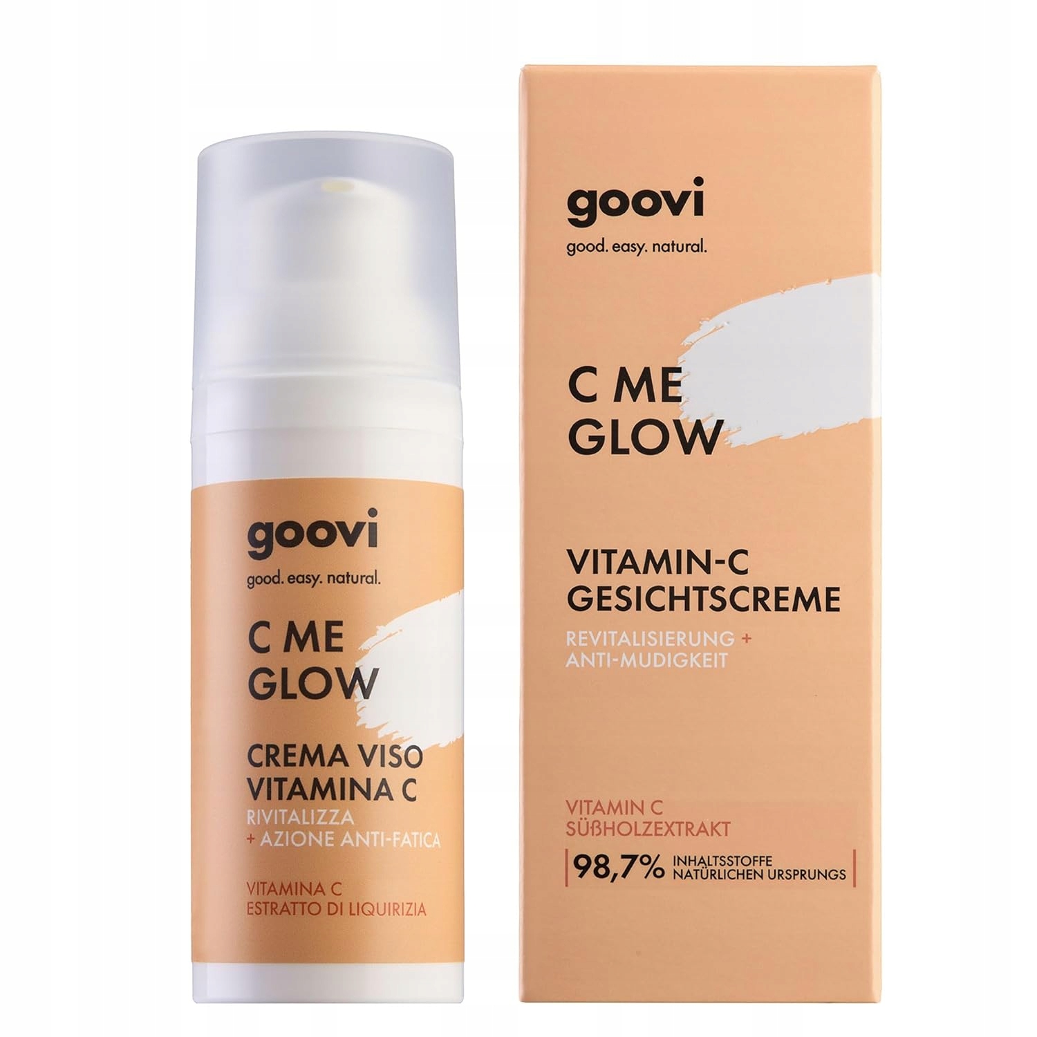 Goovi C Me Glow krém s vitamínem C hyaluronem revitalizační 50 ml Vegan