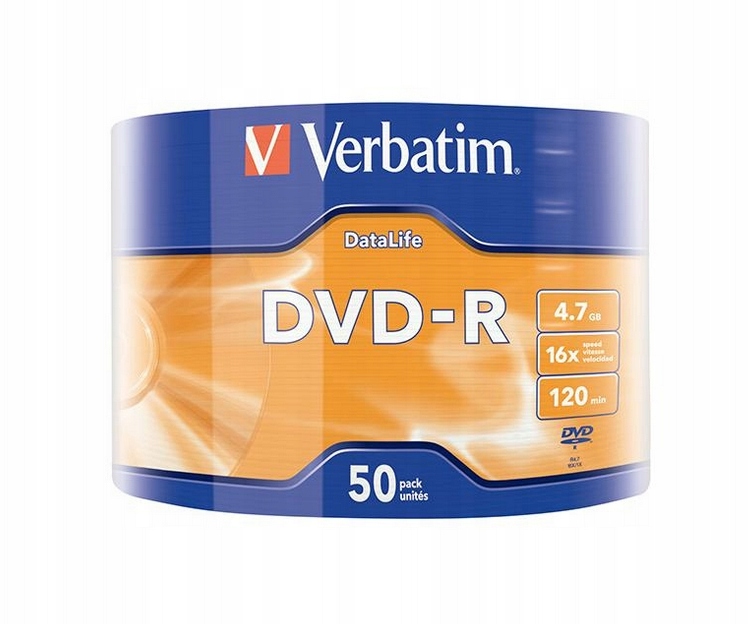 

Płyty Dvd-r Verbatim Data Life 4.7 Gb 16x 50 szt.