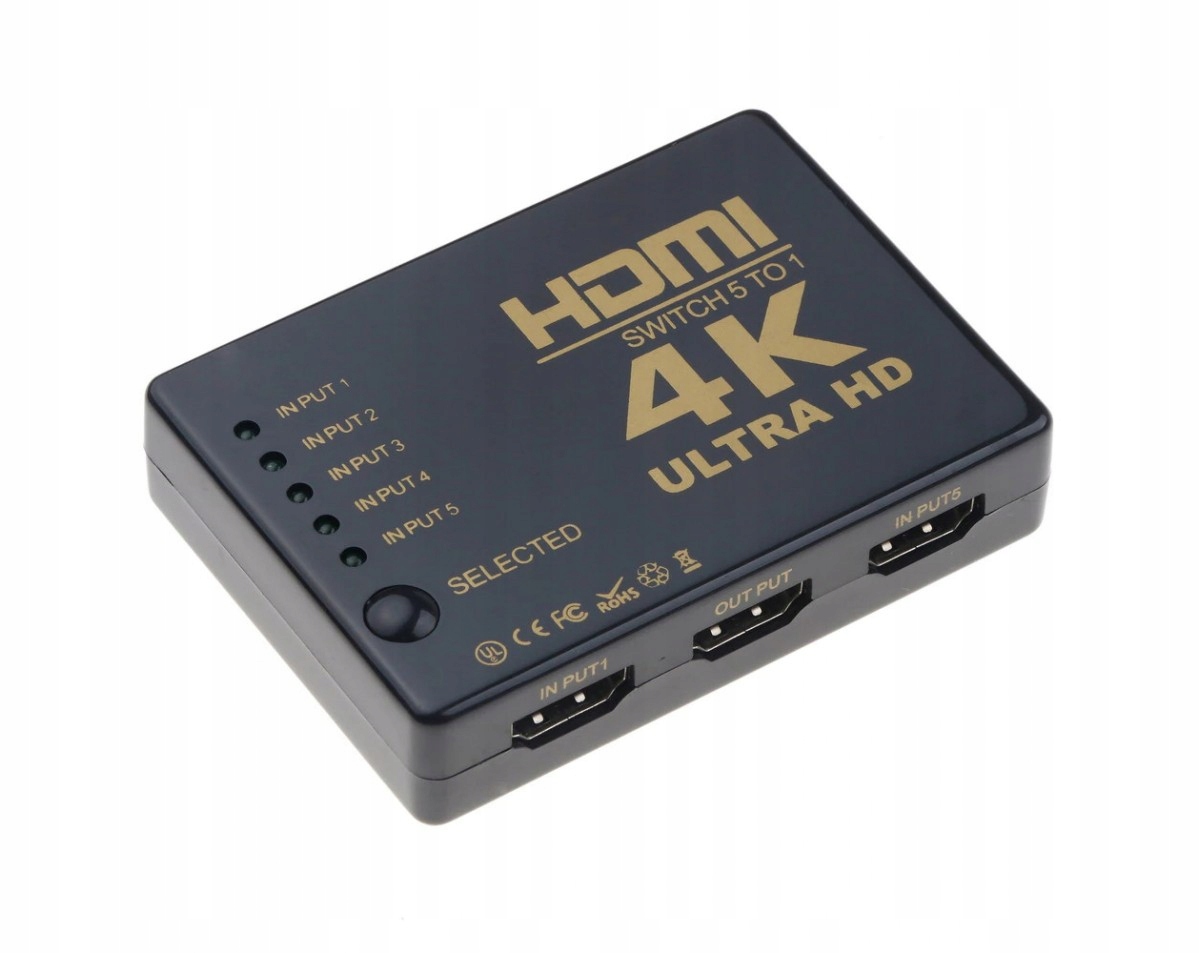 Switch HDMI 3D 4K Ultra HD 5-wejściowy 25m +pilot Marka NTIinnovations