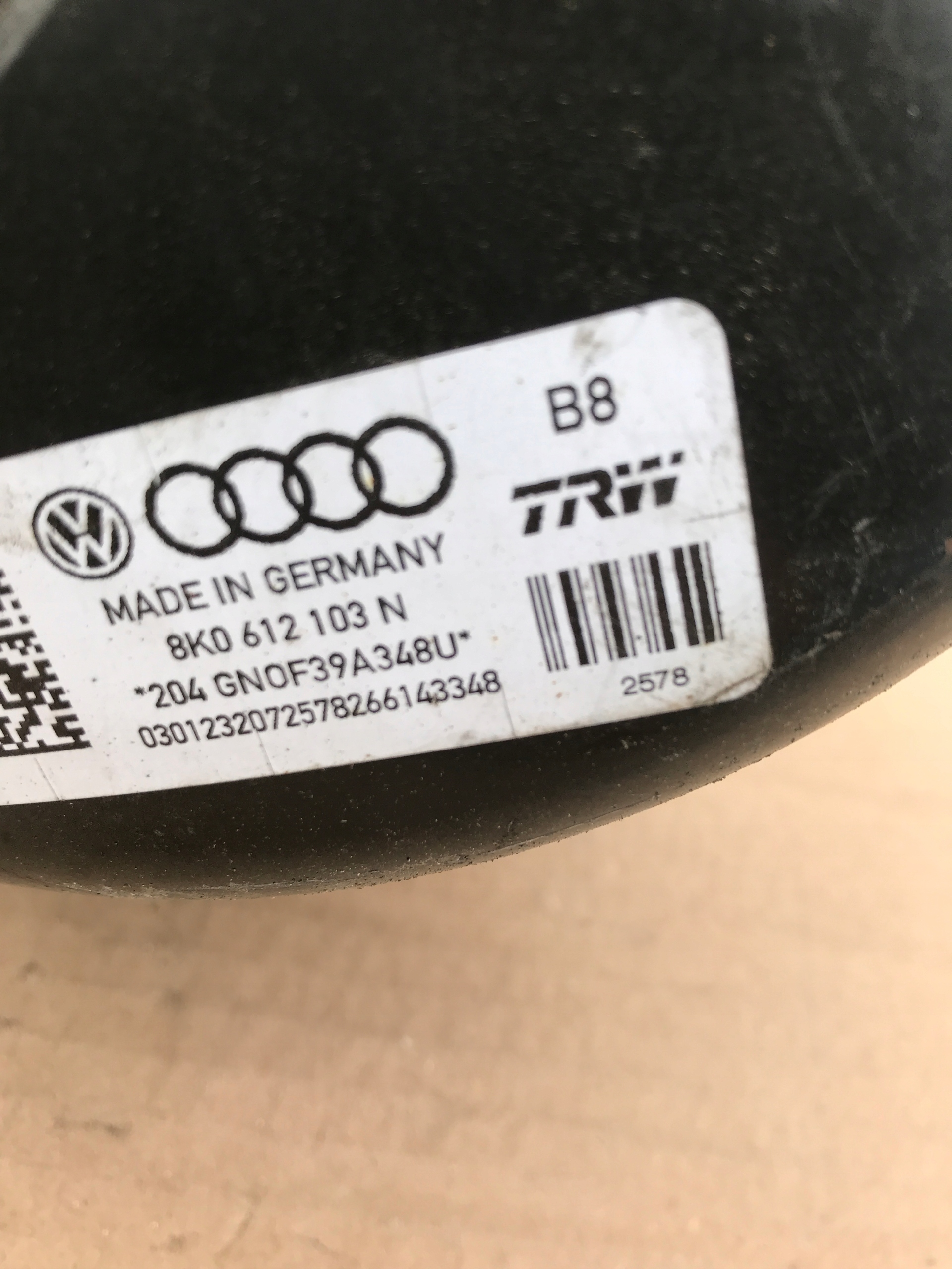 servo brake AUDI A4 B8 A5 8K0612103N