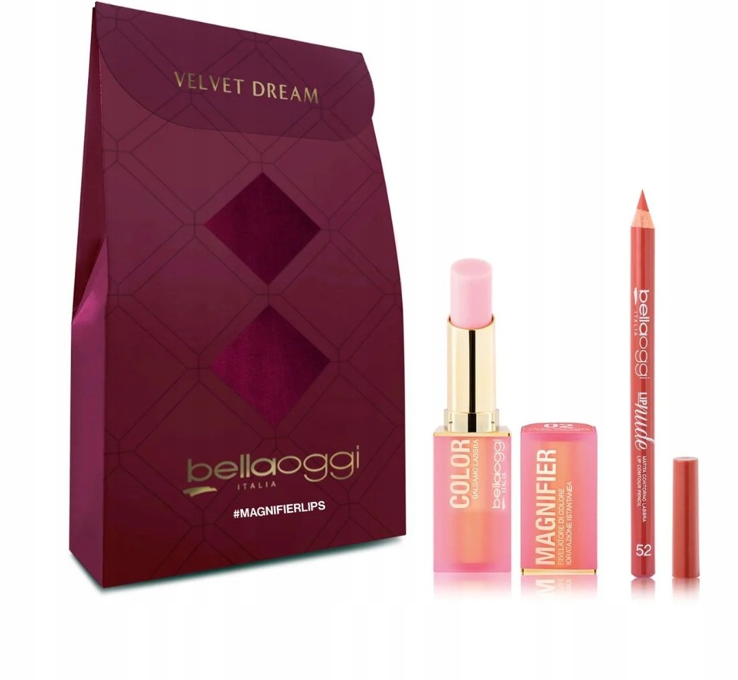 BellaOggi Mini sada Magnifierlips s tužkou na rty 52 a balzámem na rty