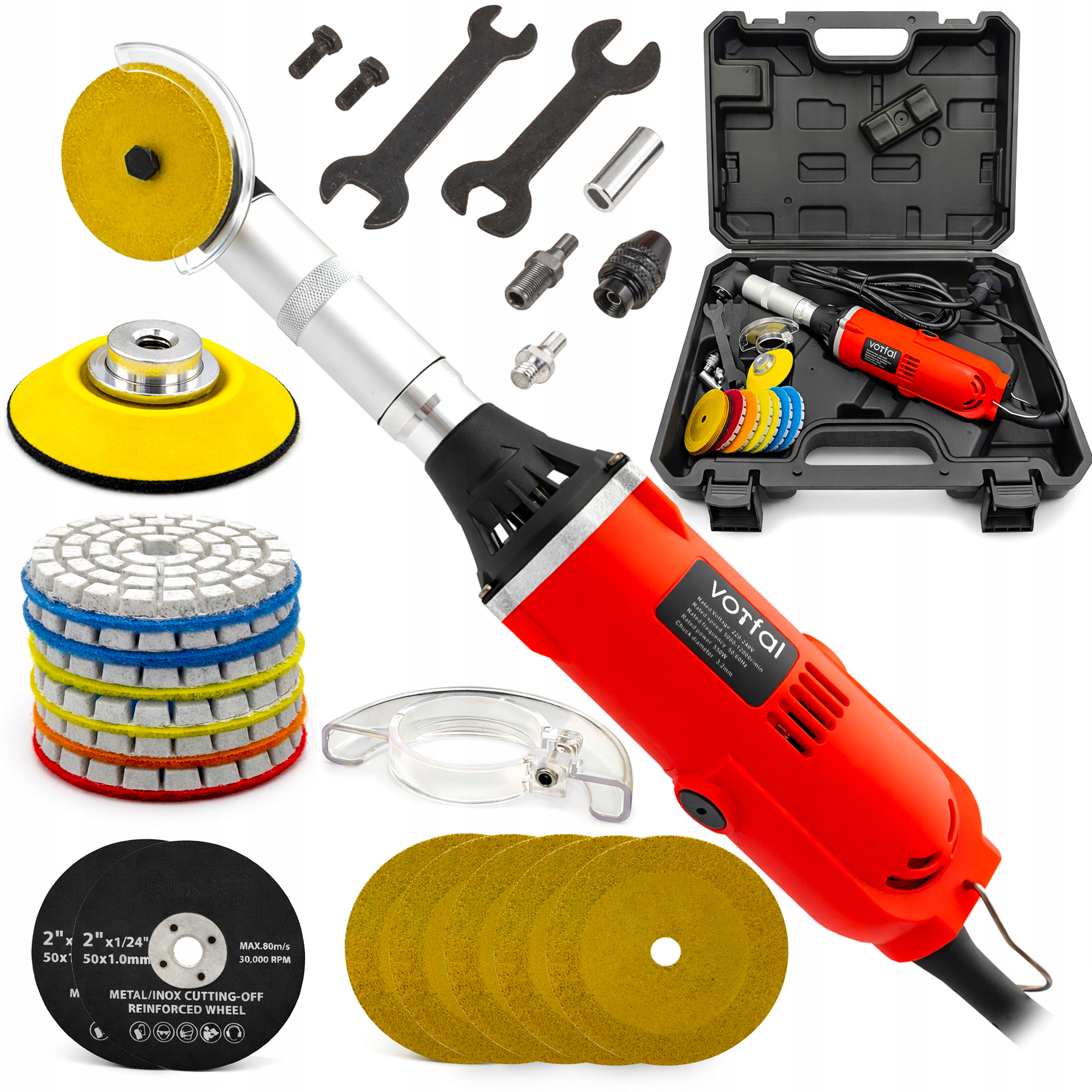Mini Úhlová Bruska Přesná Regulace Otáček 550 W Příslušenství Kotouče
