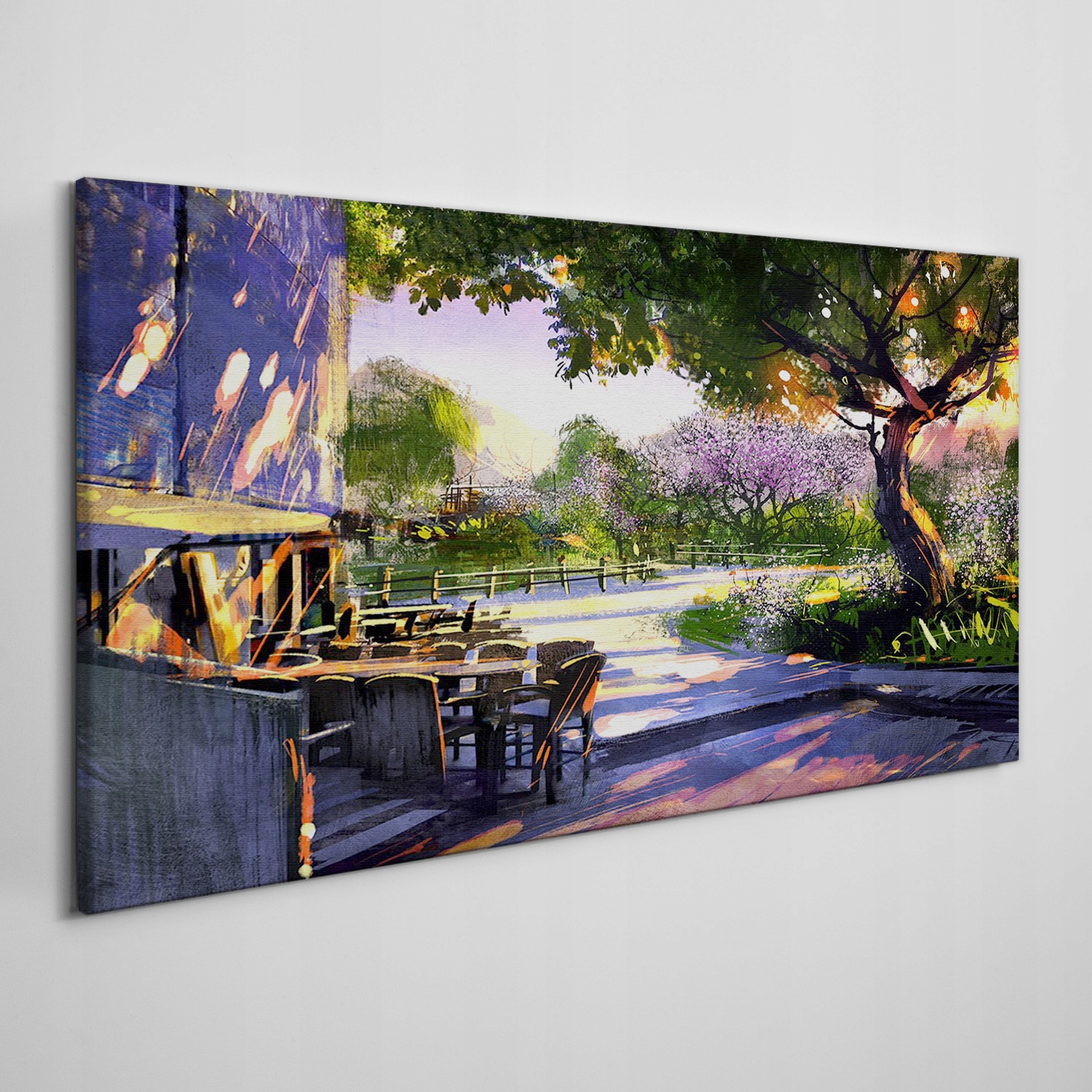 

Obraz płótno Drzewa kwiaty wzgórza słońce 120x60
