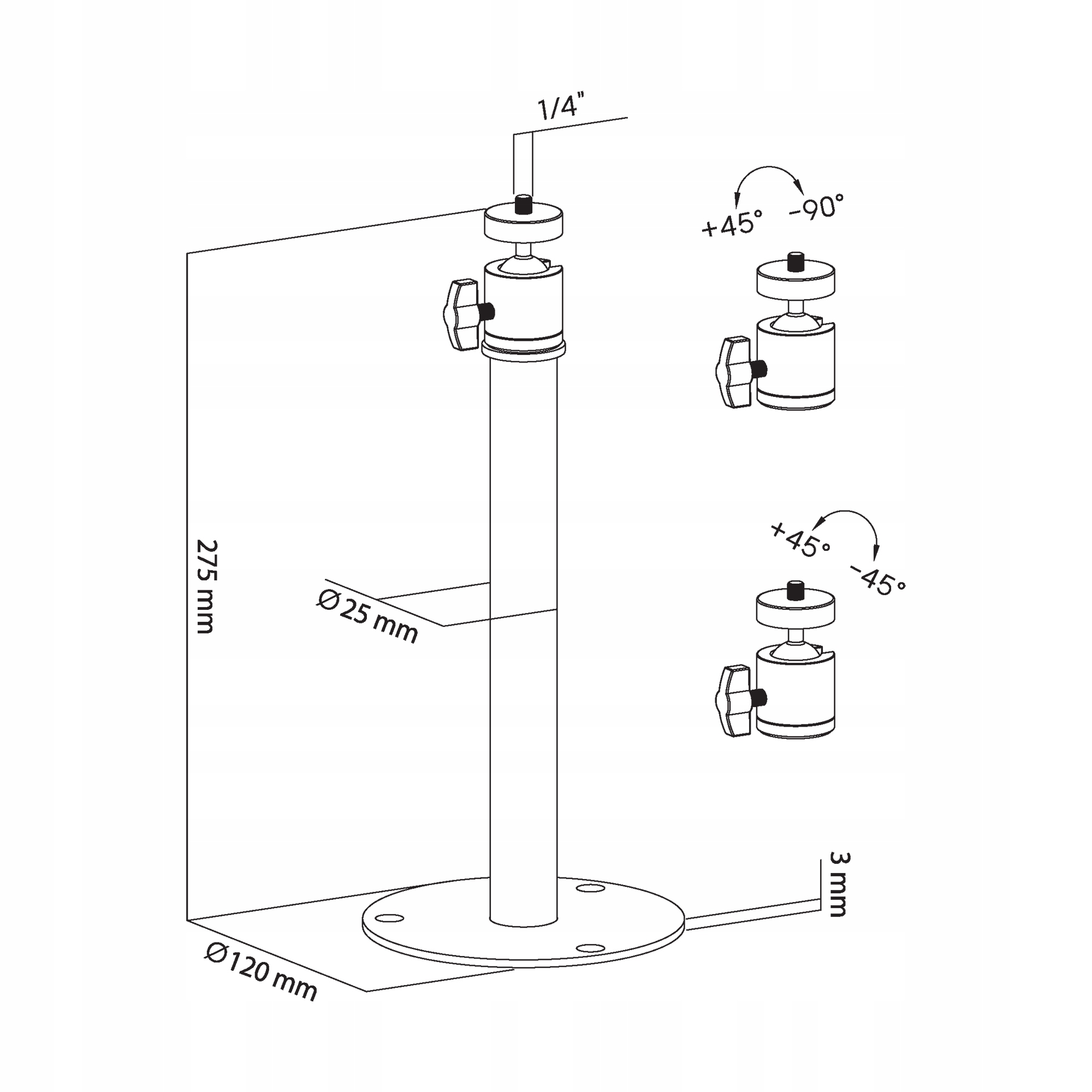 Cabletech Uchwyt do ściany/sufity do projektora [] Kod producenta uch0258