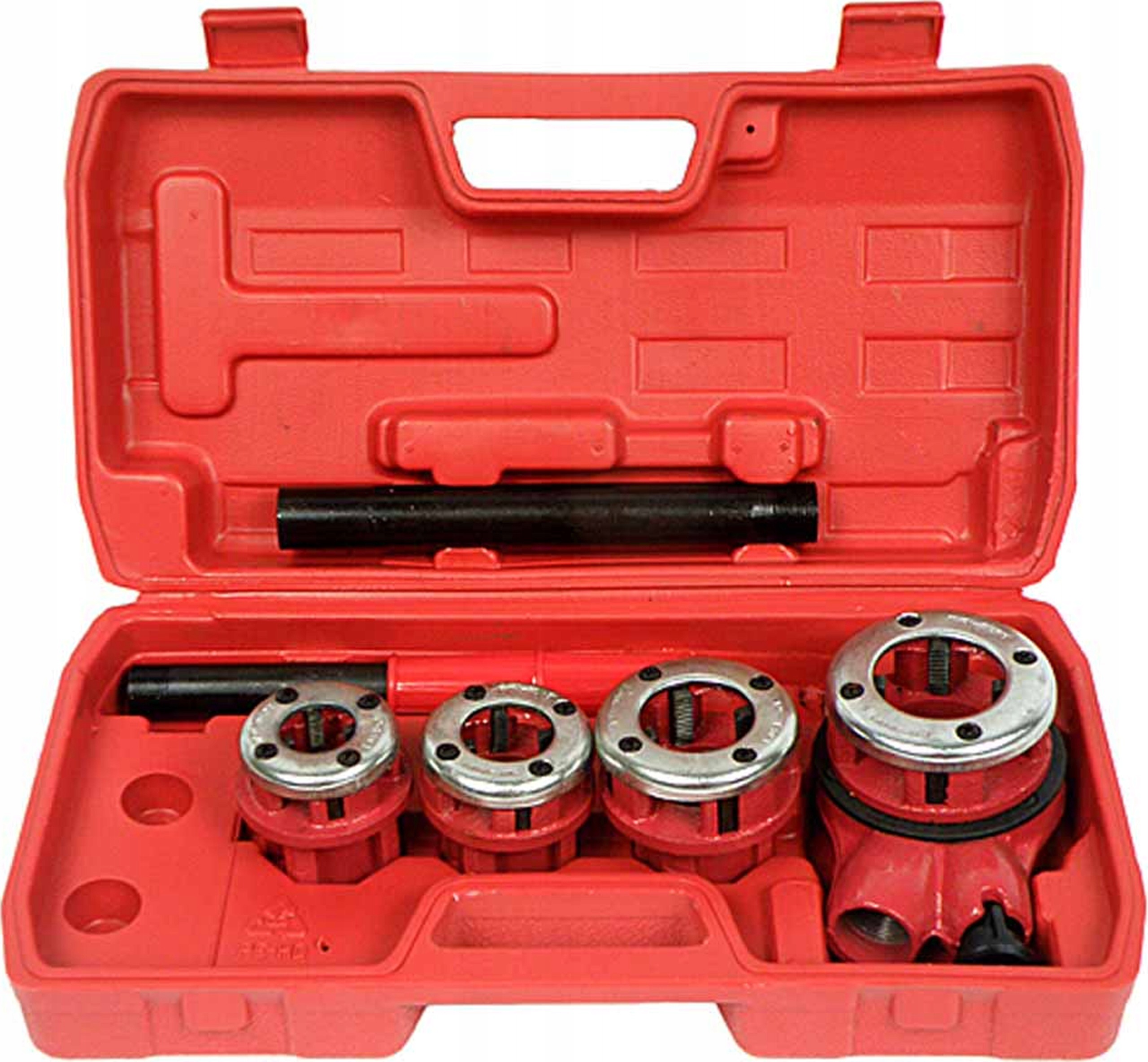 Ruční závitovač pro trubky 1/2"-1 1/4", sada 4 hlavic Silver