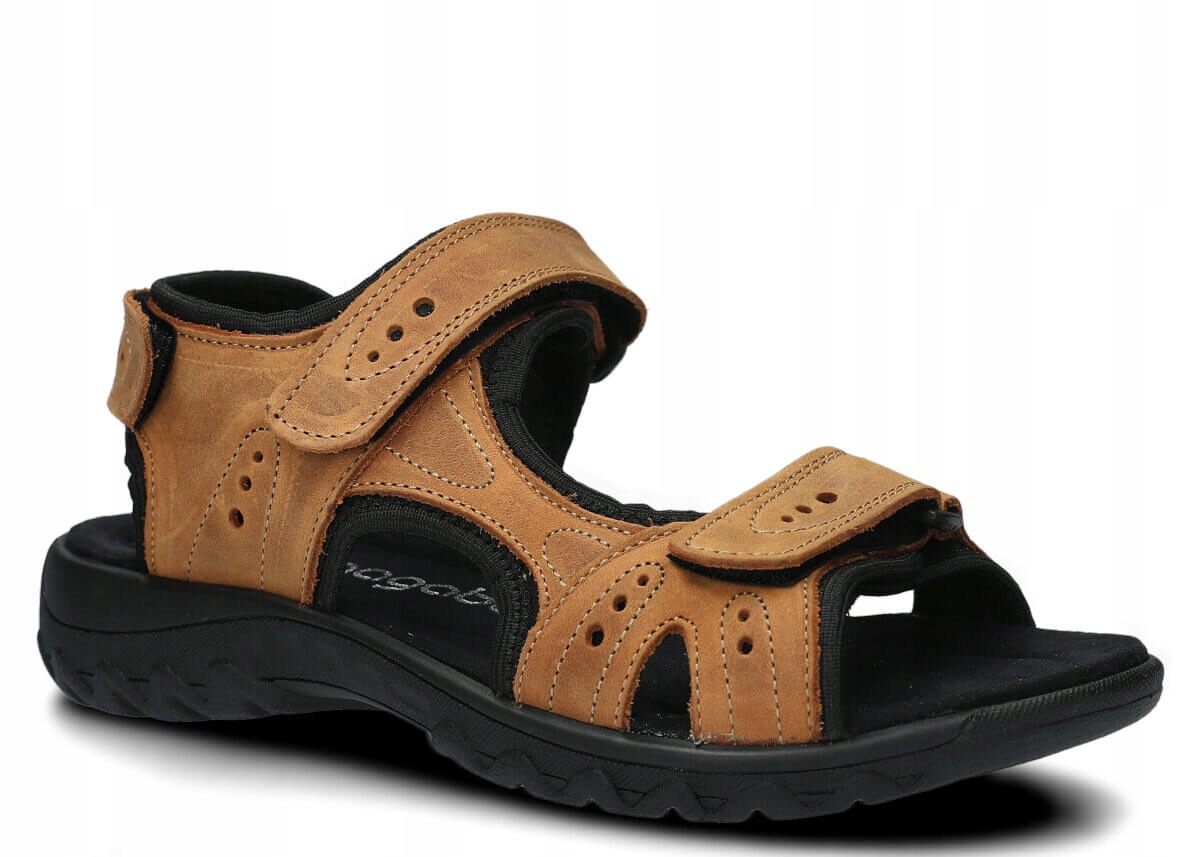 Dámské Kožené Sandály Hnědé Nagaba 264 Pohodlné, Polské 39