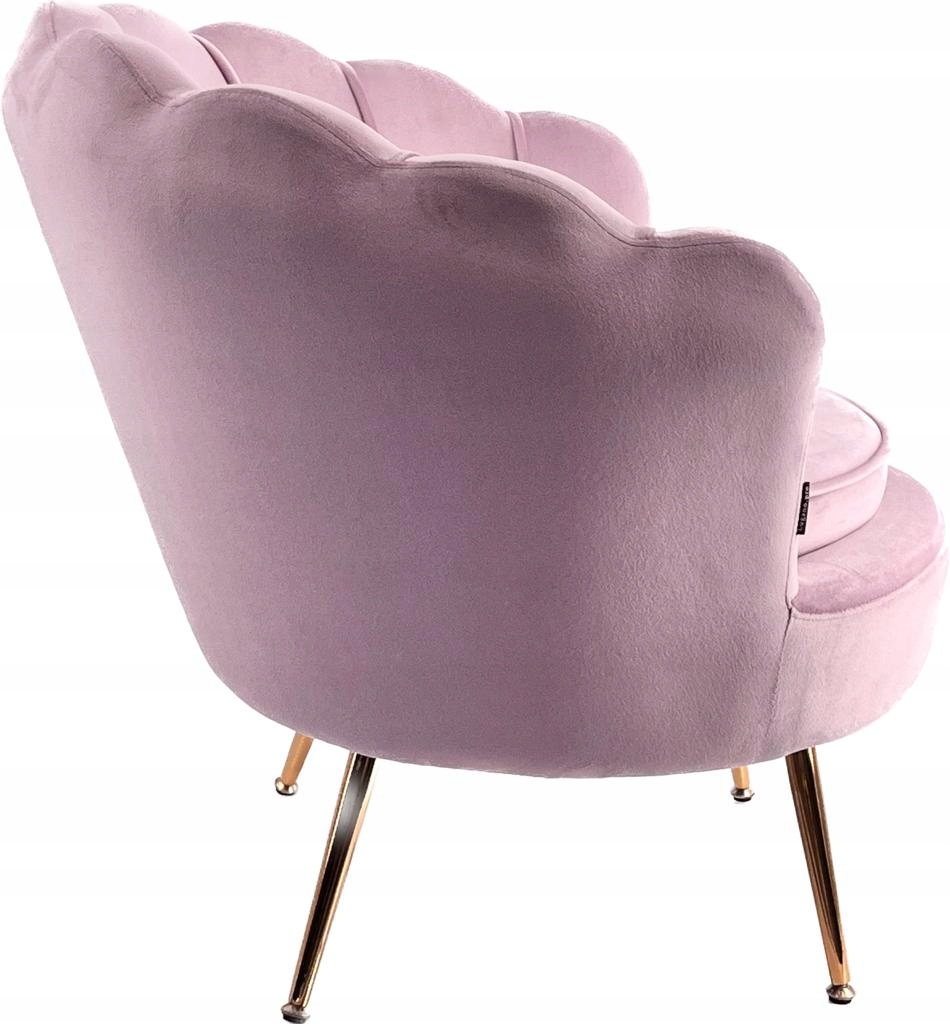 Fotel Muszla welurowy stylowy Glamour krzesło miękkie tapicerowane Lugano Marka Lugano
