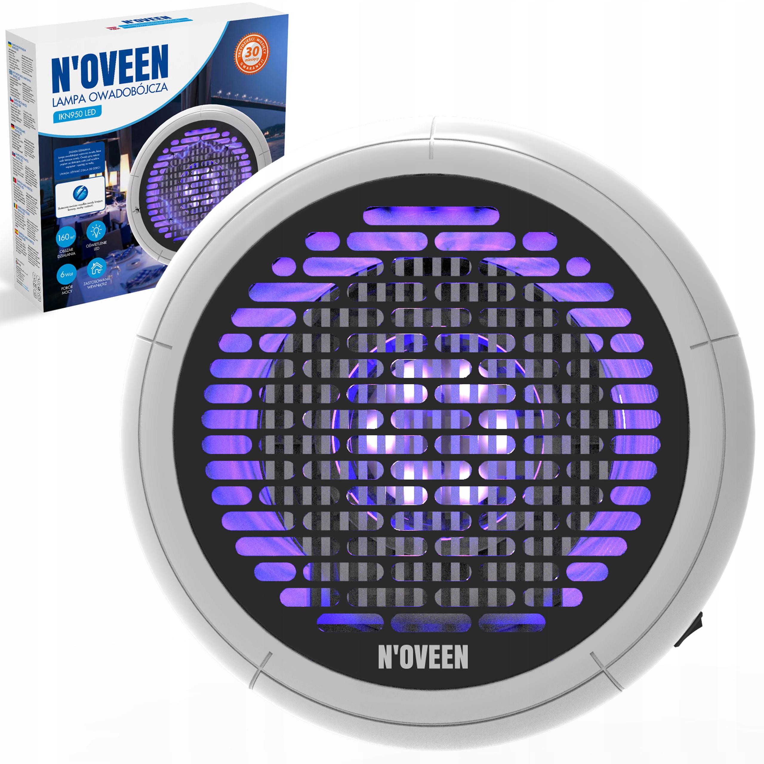 Lampa Owadobójcza Decorative Led Uva Komary Muchy Muszki Wabik Łapka 160m2
