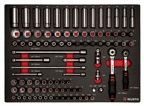 Sada 91 nástrojov Würth, kľúče 3/8+1/4 palca 0965905903
