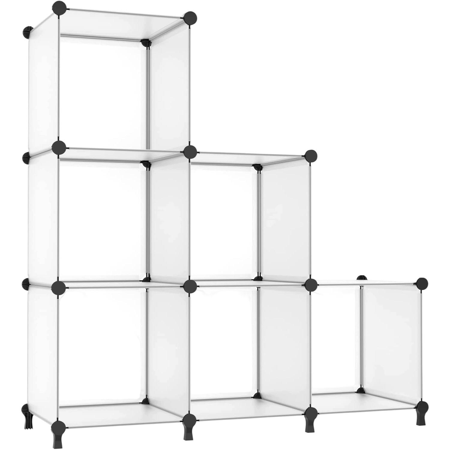 Modułowy Regał Szafka Organizer 6 Modułów Diy 30 x 30 x 30 cm Przezroczysty