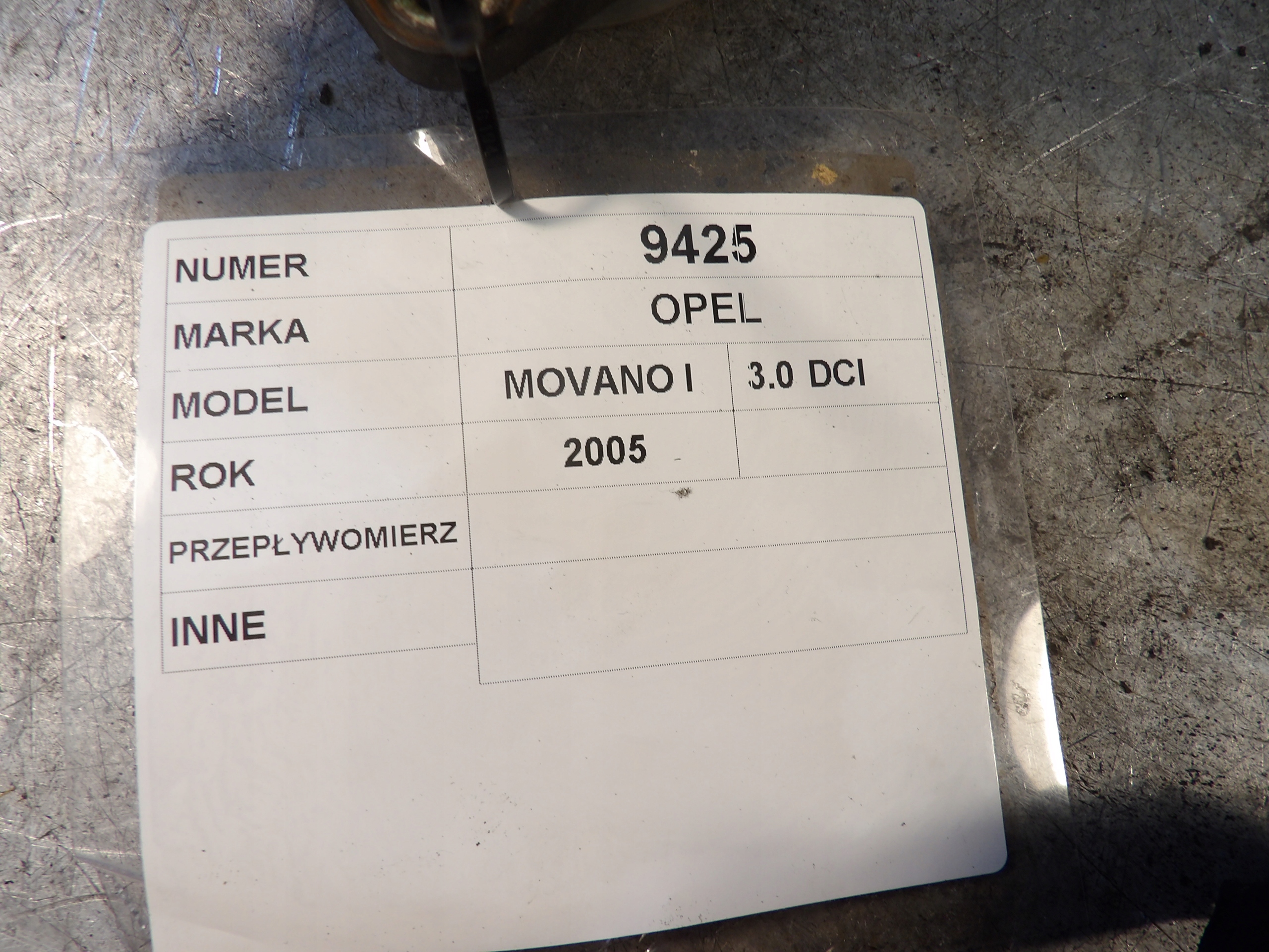 Opel Movano e Debimetro 0281002792 55183650