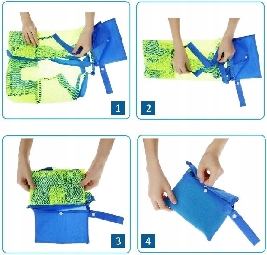 TORBA PLAŻOWA BARDZO DUŻA XXL SIATKA NA ZABAWKI Kolor zielony