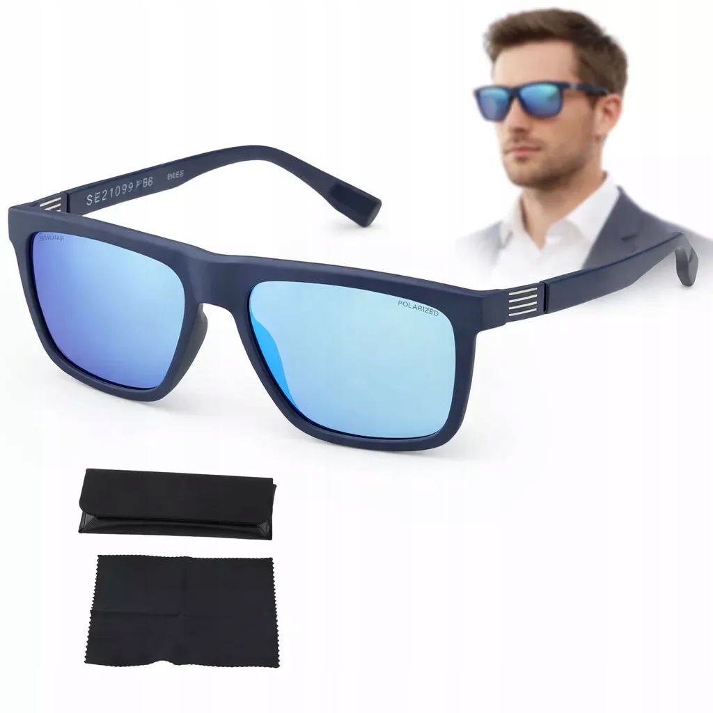 Pánské polarizační modré sluneční brýle Solano SS21099B