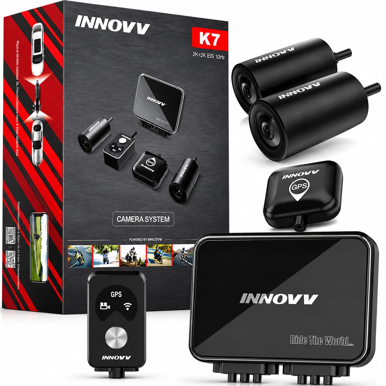 Obojstranný motocyklový videostartor Innovv K7 Gps Full Hd 1080 noc