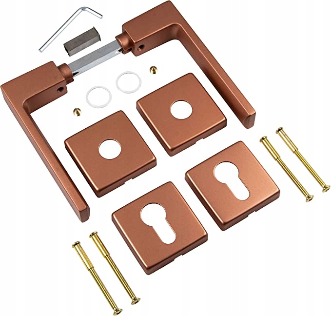 Klamka do drzwi wewnętrznych mosiądz GEDOTEC Kolor brązowy