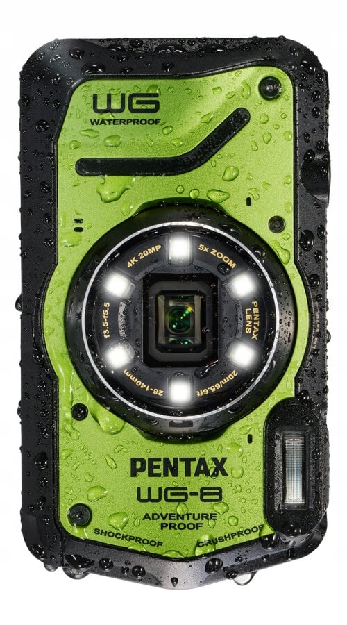 PENTAX WG-8 Zielona Kamera Wodoodporna Pyłoszczelna Odporna na Wstrząsy — miniatura 6