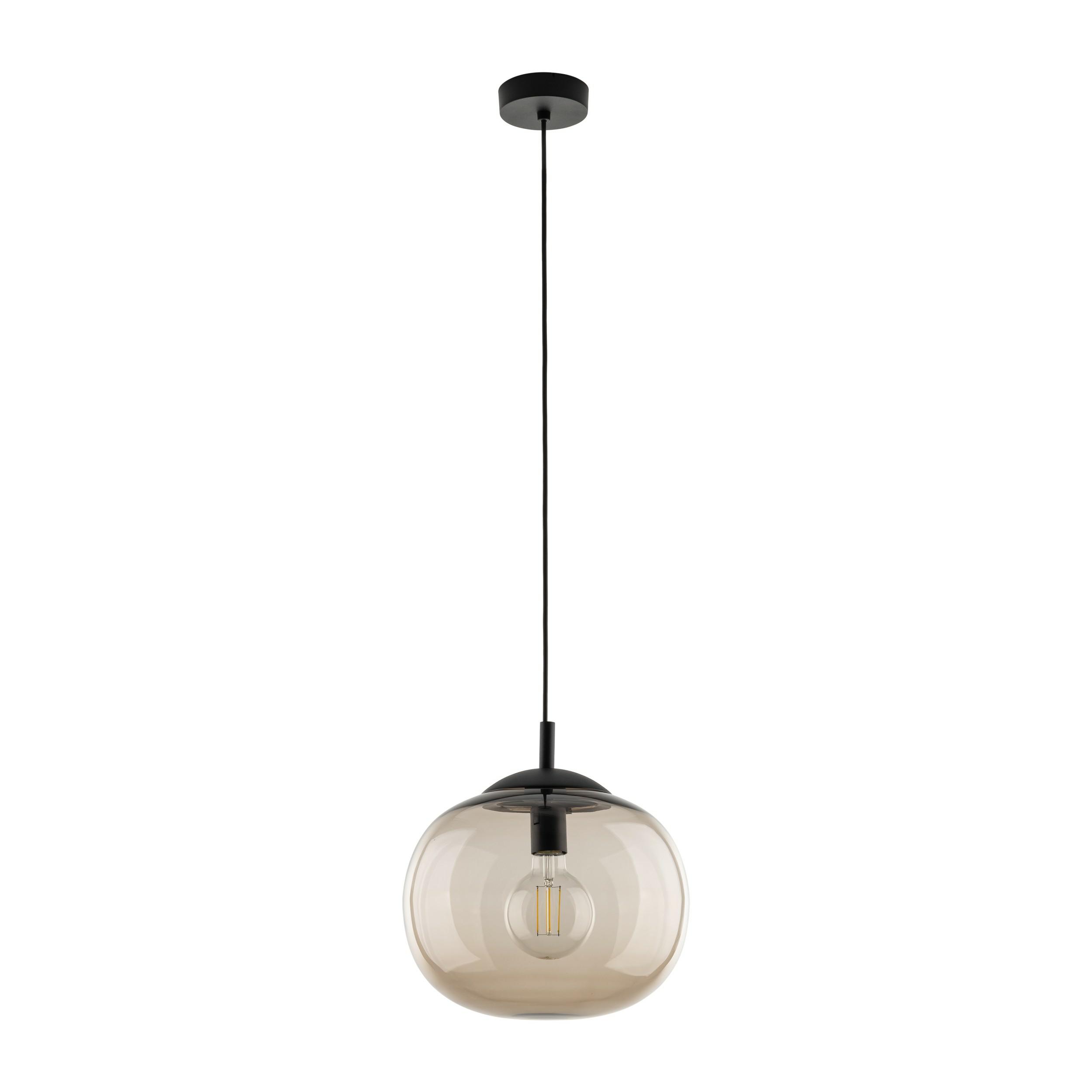 Závěsná lampa Vibe Černý Topaz Skleněný Stínidlo1xE27 25 cm Stropní Svítidlo Dům