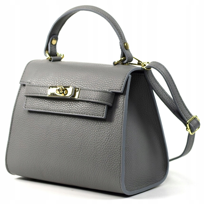 TOREBKA BORSE IN PELLE SKÓRA NATURALNA SZARA MINI 943N Marka Borse in Pelle