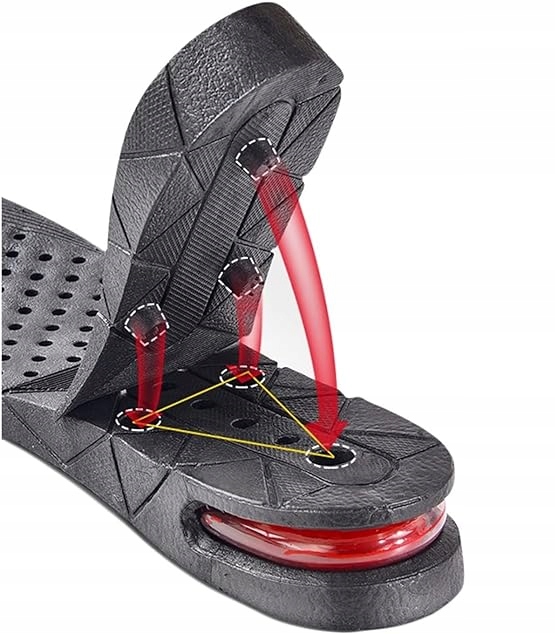 PODWYŻSZAJĄCE WKŁADKI DO BUTÓW AMORTYZUJĄCE ZWIĘKSZAJĄCE WZROST 7,5CM 35-44 Marka inna