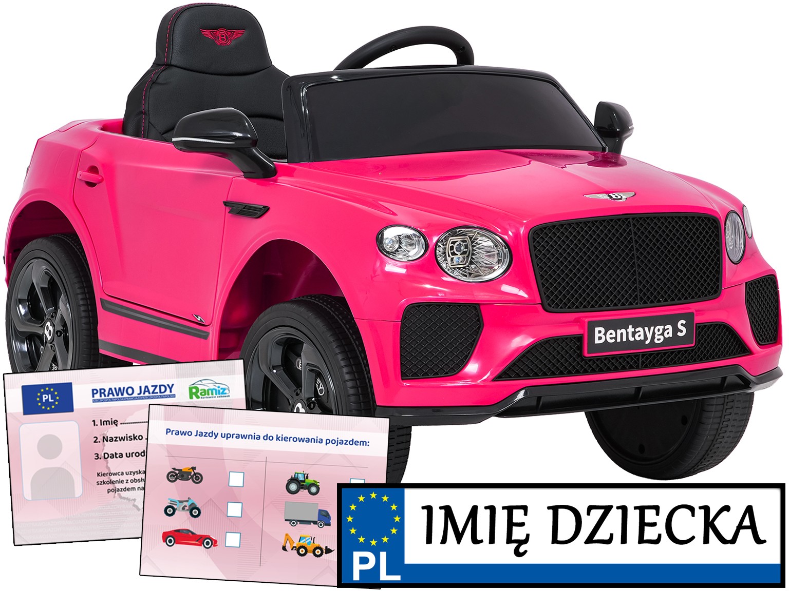 auto na akumulator dla dzieci Bentley Bentayga S imienna tablica Pilot