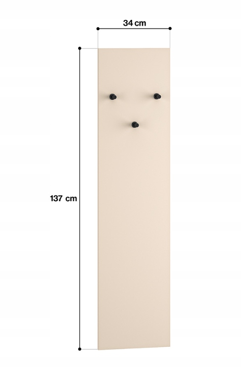 Wieszak Do Przedpokoju 34 cm Kaszmir ZOFIA ML Głębokość mebla 2.1 cm