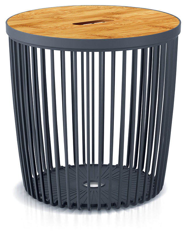 

Stolik kawowy kosz Clubo obj. 25L bambusowy blat