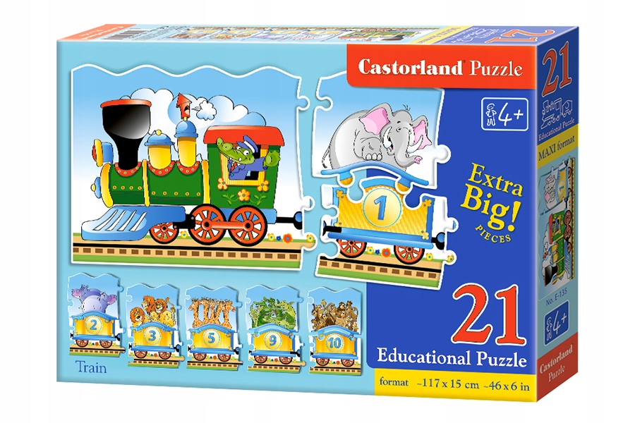 

Puzzle Edukacyjne Pociąg Liczby Cyfry 21 El Castor