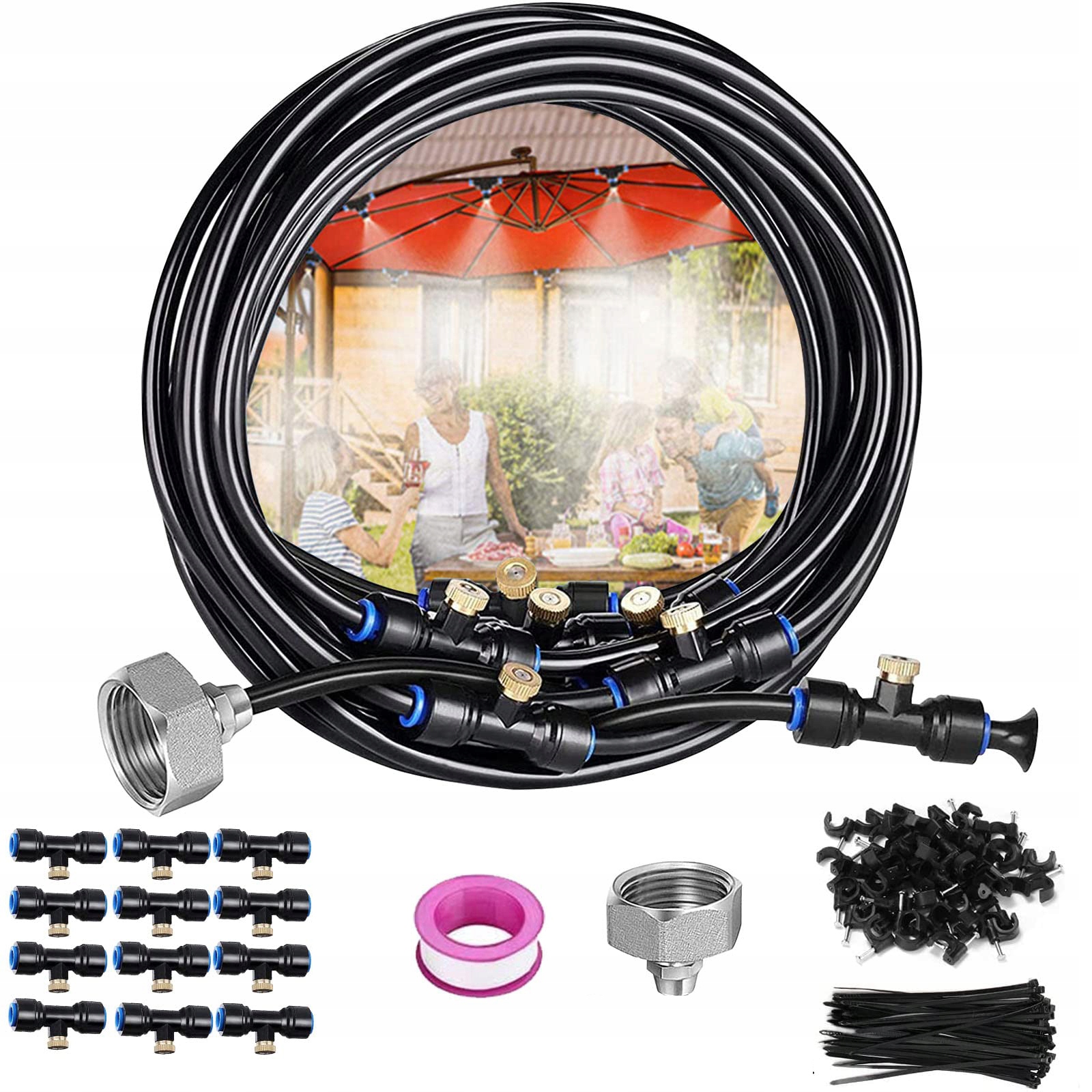 KURTYNA WODNA MGIEŁKA ZRASZACZ 12m OGRODOWA KLIMA ZESTAW DO NAWADNIANIA