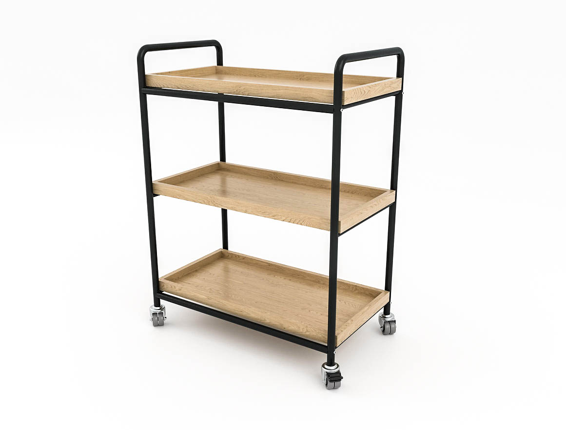 SZAFKA BAREK Z RURKI NA KÓŁKACH LOFT INDUSTRIALNY DĄB 112CM