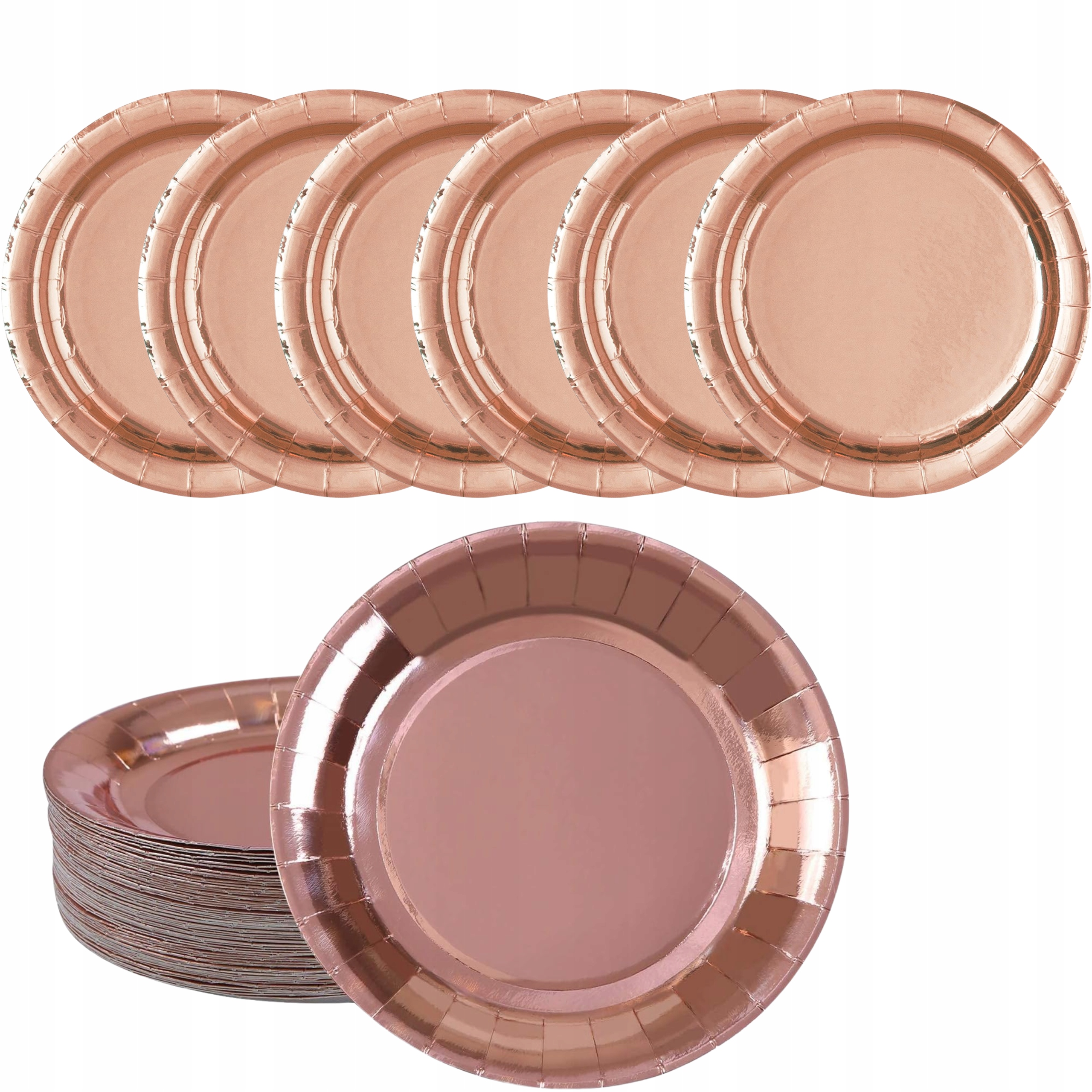 TALERZYKI URODZINOWE RÓŻOWE ZŁOTO JEDNORAZOWE PAPIEROWE 18 URODZINY 6SZT