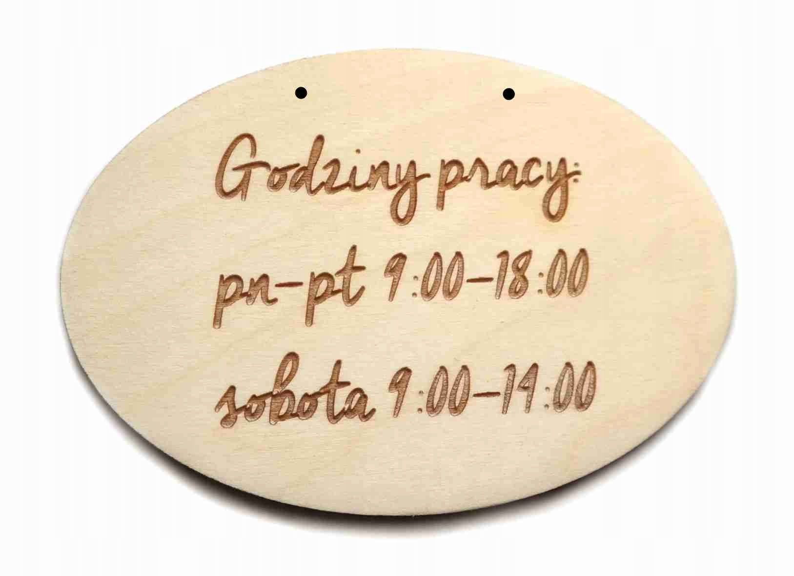 Drewniana Tabliczka GODZINY OTWARCIA A4 dwustronna EAN (GTIN) 5903919096964