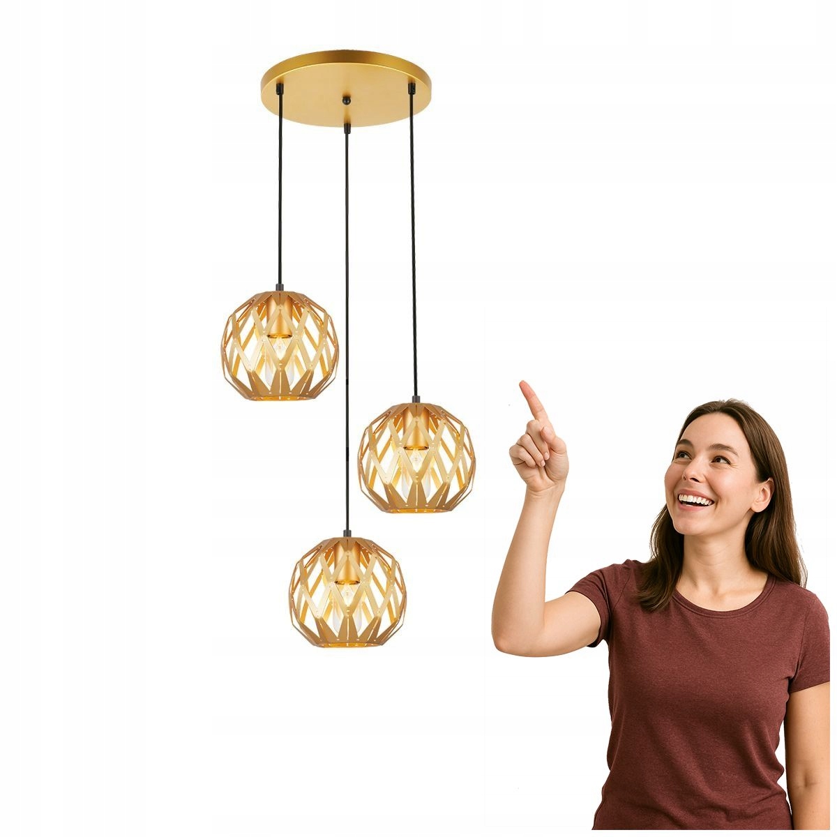 Závěsná lampa Hilo PND-22341-3SA-GD Italux