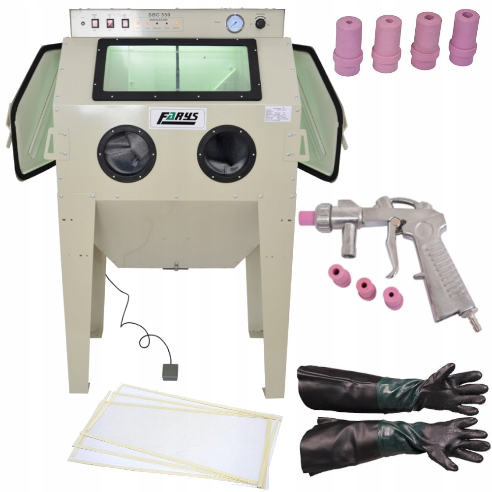 PIASKARKA KABINOWA 350L 2x PISTOLET DYSZE ODCIAG