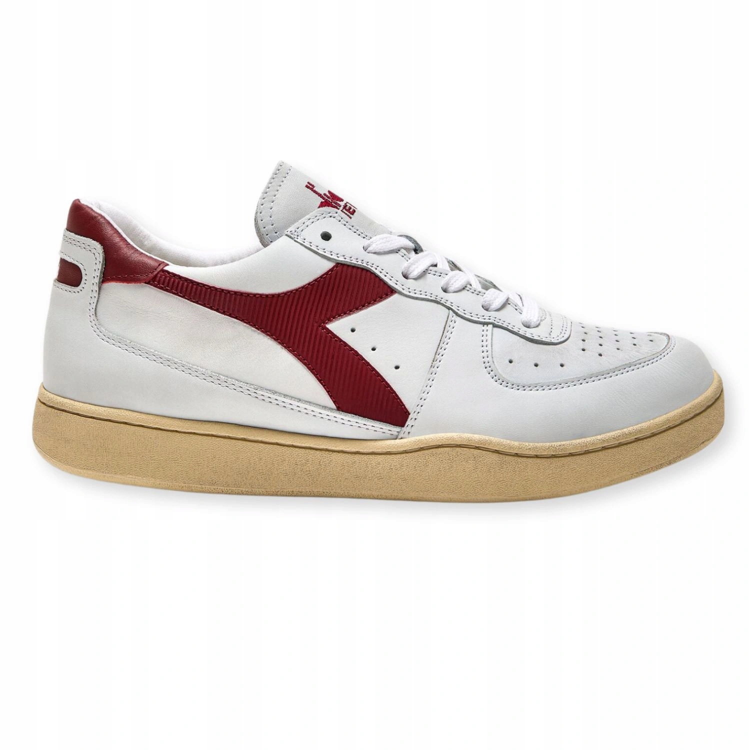 Unisexová kožená obuv Diadora Basket Low, přírodní kůže, bílá, pohodlná, velikost vel.