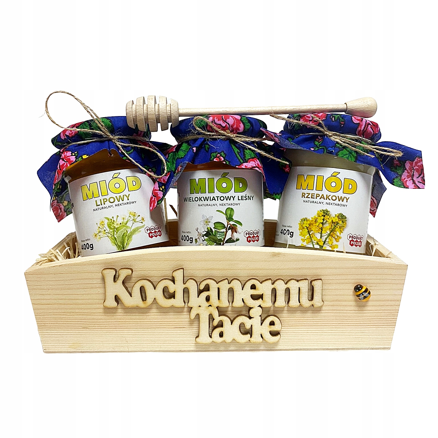 Levně Dárek ke Dni otců Zdravý set medů pro tatínka 3x400g Med Nápis