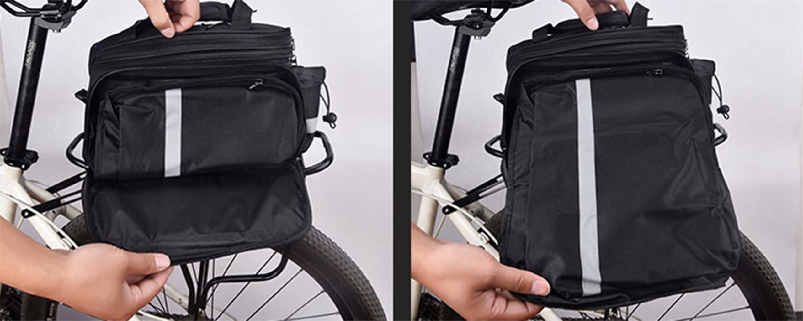 BAGAŻNIK ROWEROWY ALUMINIOWY UNIWERSALNY MOCNY + Torba Sakwy ZESTAW Model BAGAŻNIK + TORBA