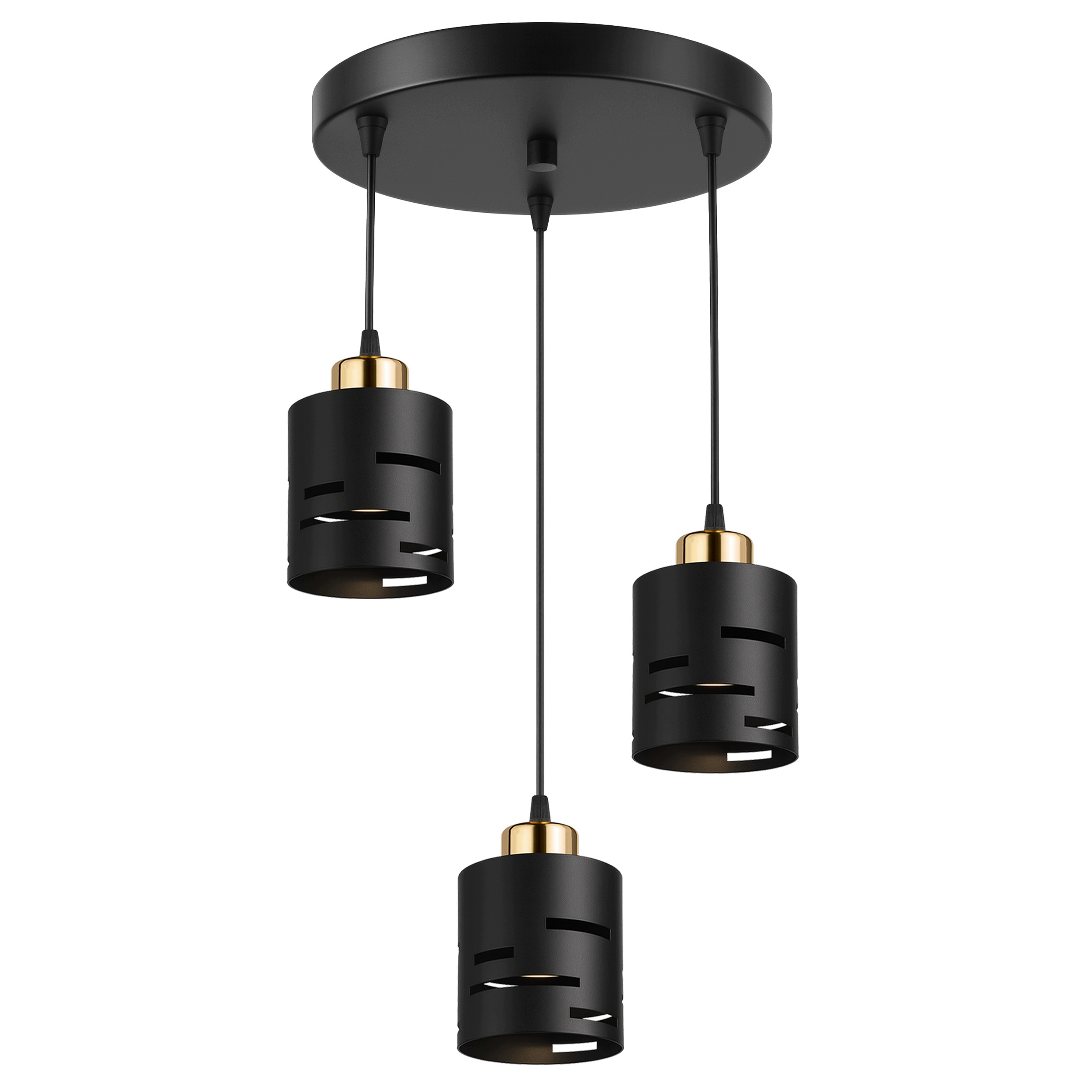 Závěsná Stropní Lampa Led Lustr Černá Kovová 3x E27 Loft