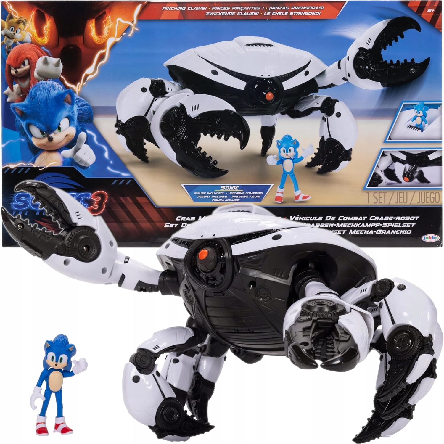 Sonic The Hedgehog 3 Movie Jakks Zestaw Crab Mech Battle Figurka Sonic