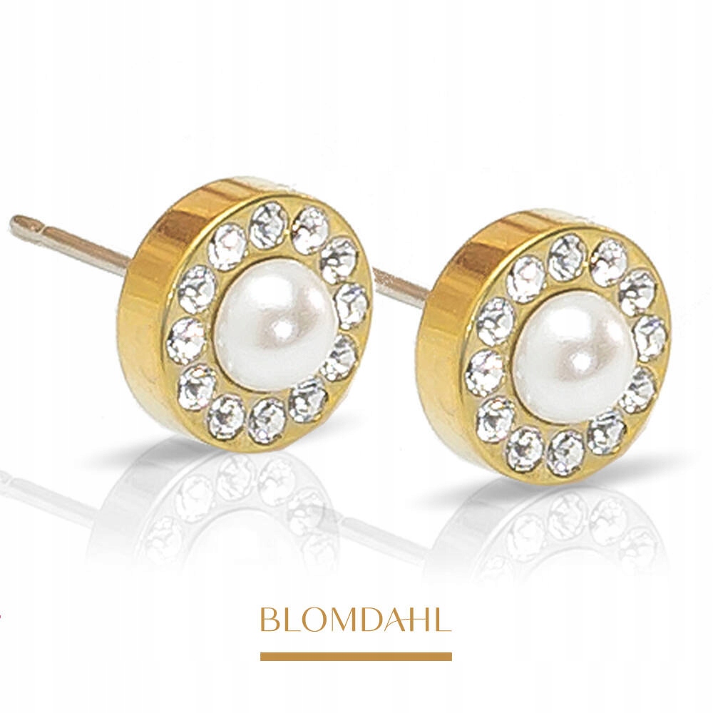 Hypoalergenní Náušnice Blomdahl Brilliance Halo Pearl White 8 mm