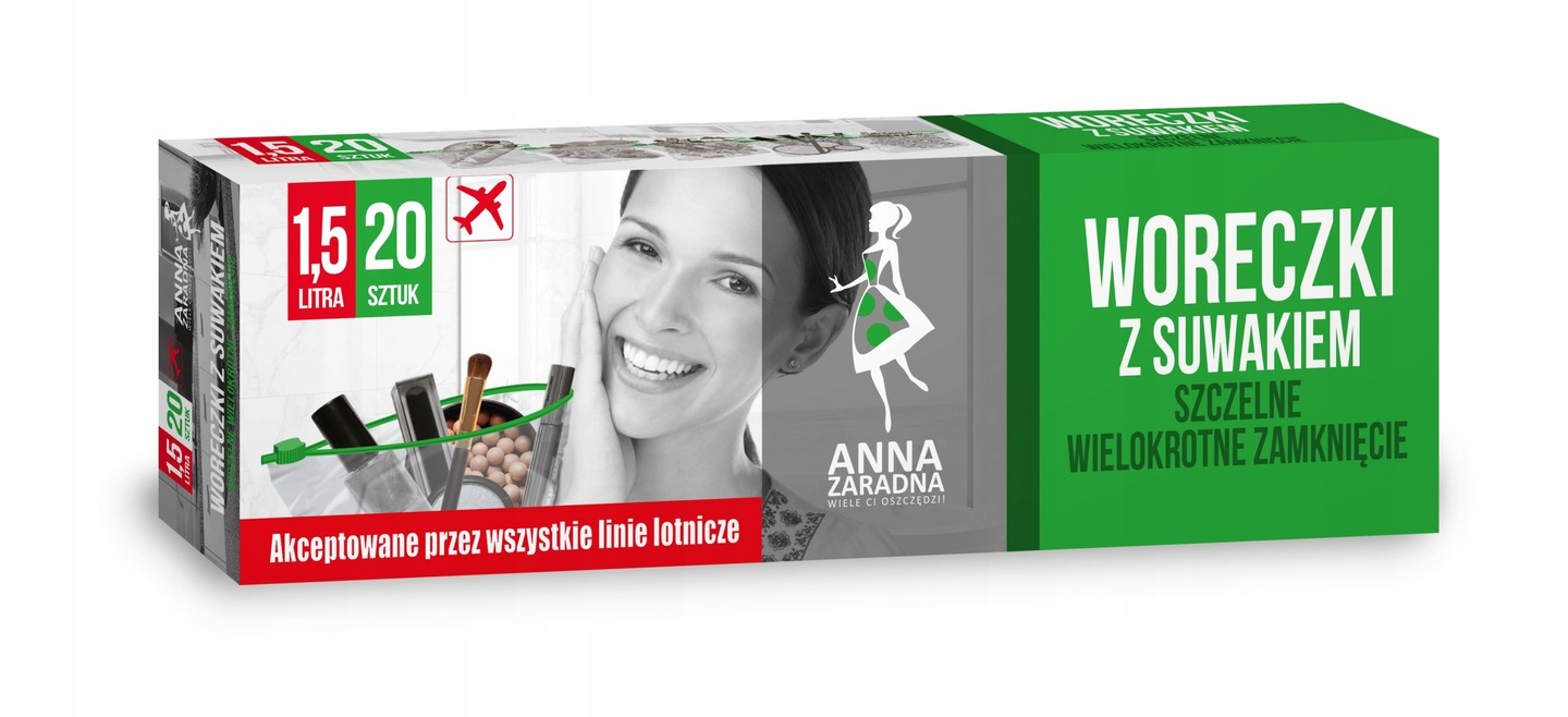 

Woreczki z suwakiem wielorazowe lotnicze 1,5L 20sz