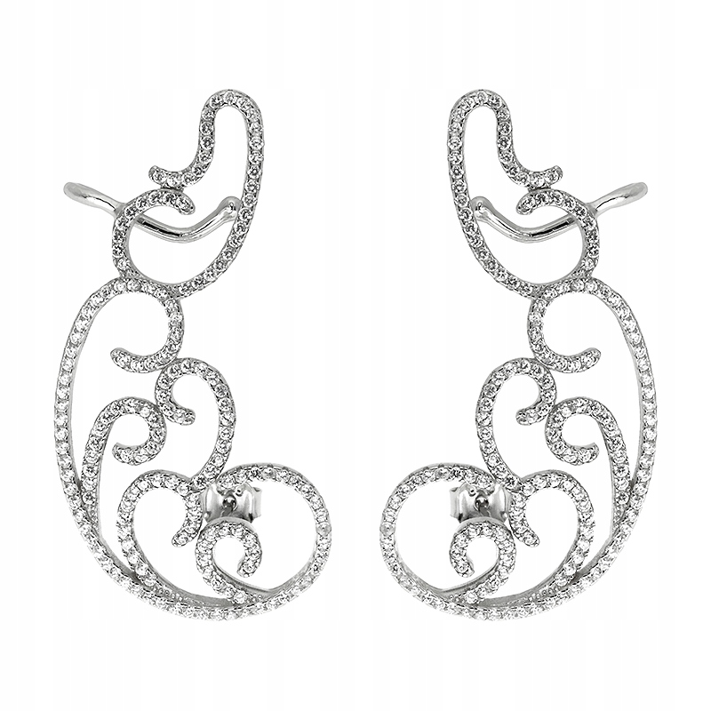 Stříbrné rhodiované náušnice do uší KOL081121