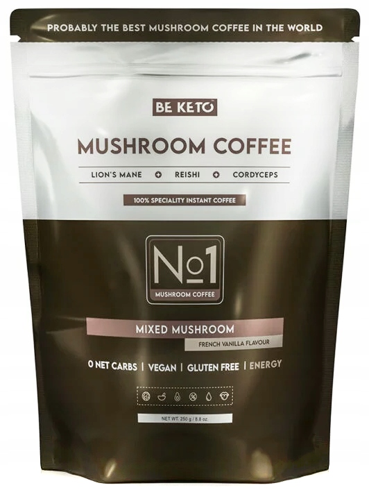BeKeto Kawa Rozpuszczalna Mushroom Coffee Soplówka Reishi Cordyceps