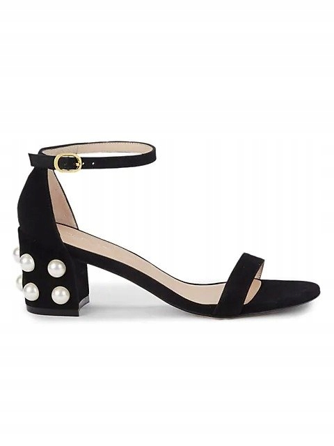 Sandály s perlami na podpatku Stuart Weitzman 36