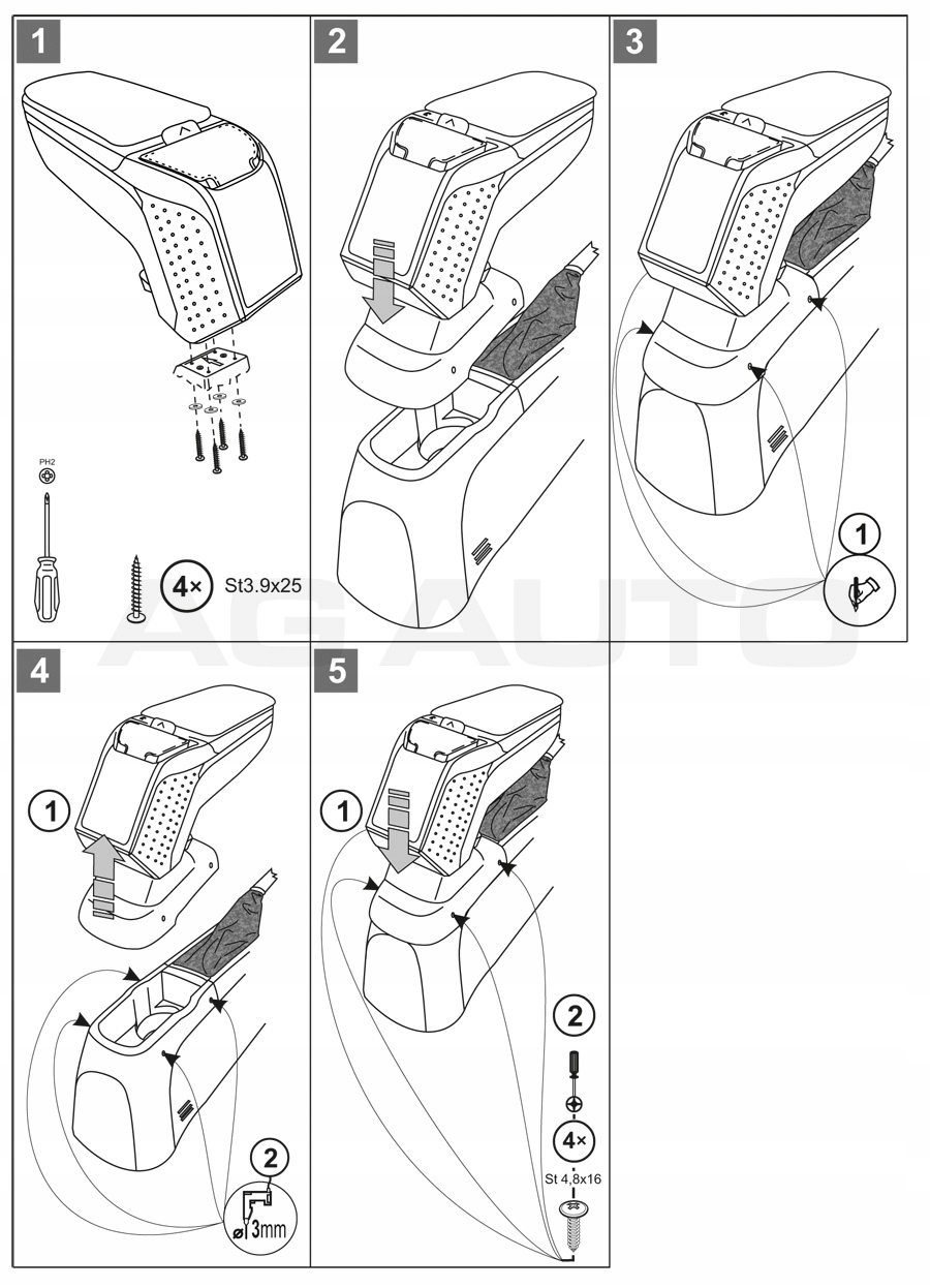 V00361 - ARM 2 ARMREST Opel Corsa D, 2006 -, Серебряный