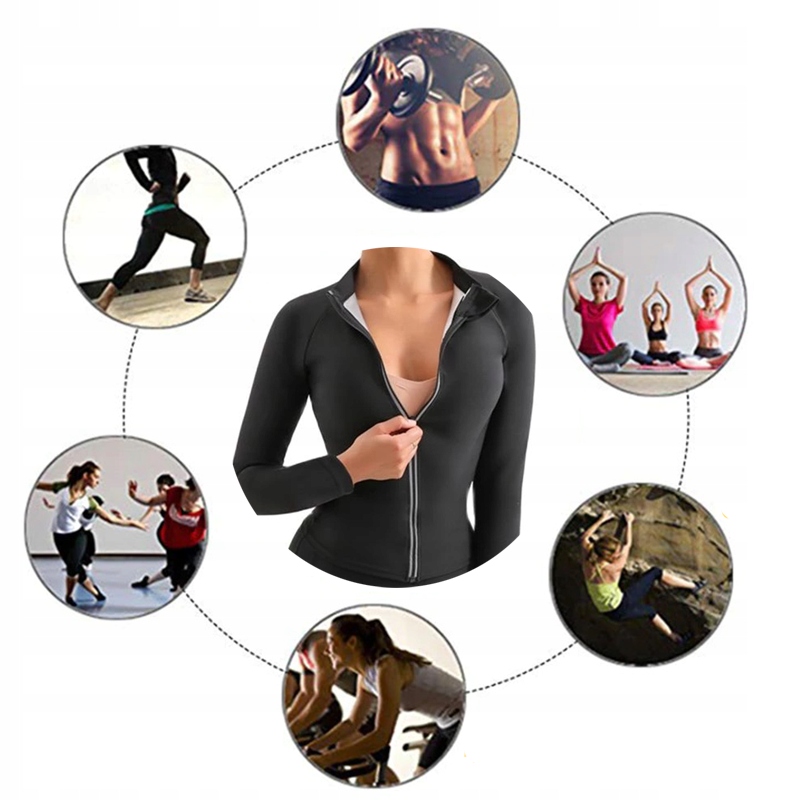 BLUZA ODCHUDZAJĄCA TERMICZNA DŁUGI RĘKAW L/XL Dekolt okrągły